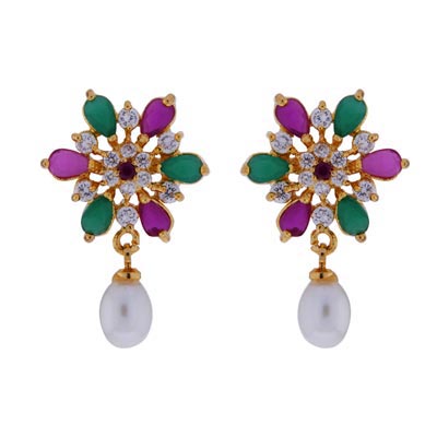 Colourful Sitara Drop Earrings