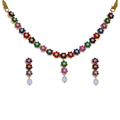 Multi Stone Necklace Set