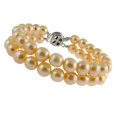 Two String Peach Pearl Bracelet