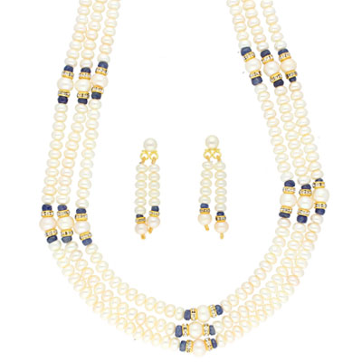 3 Line Pearl Necklace