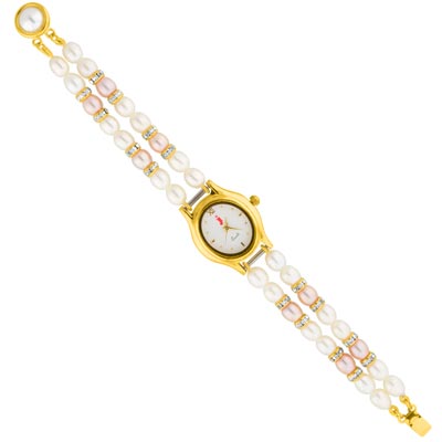 Two String Cz Pearl Watch