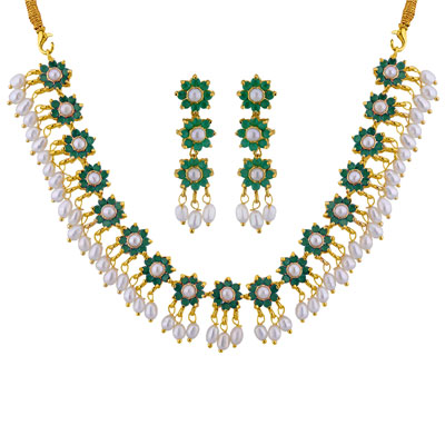 Green Stone Necklace Set