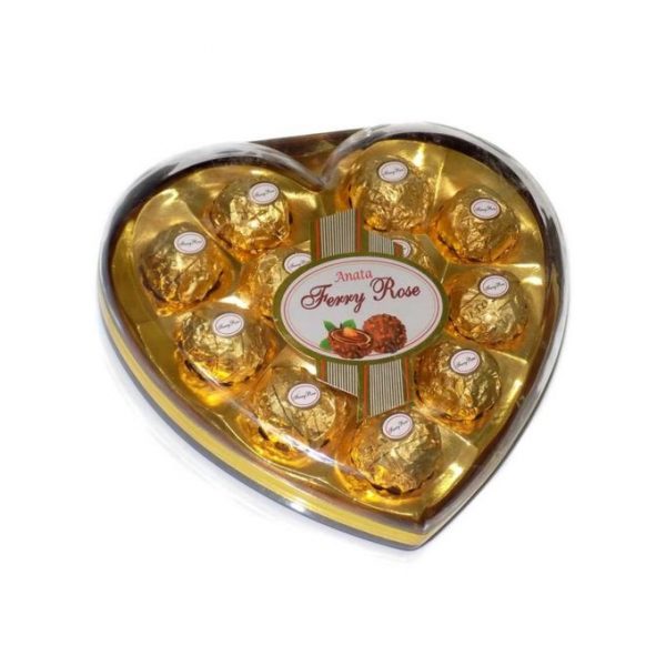 Heart Shaped Golden Rocher Chocolates