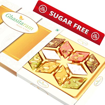 Ghasitaram’s Sugarfree Assorted Kaju Katlis in White Box