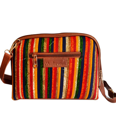 Multi Striped Ladies Sling bag