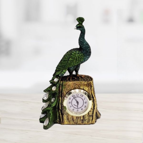 Peacock Watch Showpiece