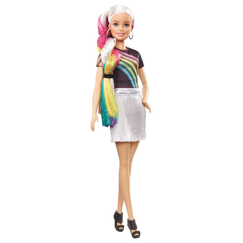 Rainbow Sparkle  Hair Barbie Doll