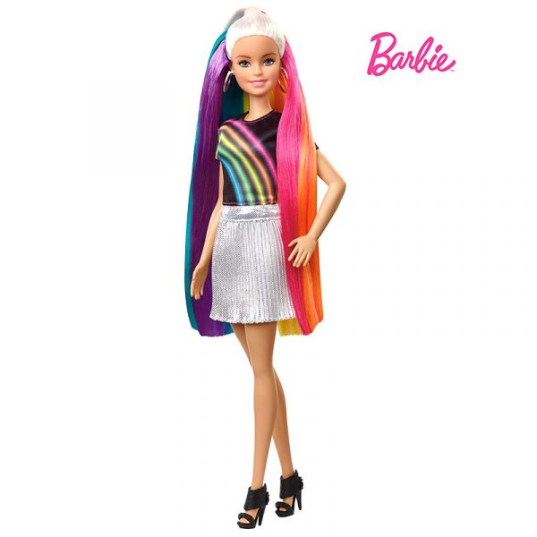 Rainbow Sparkle Hair Barbie Doll