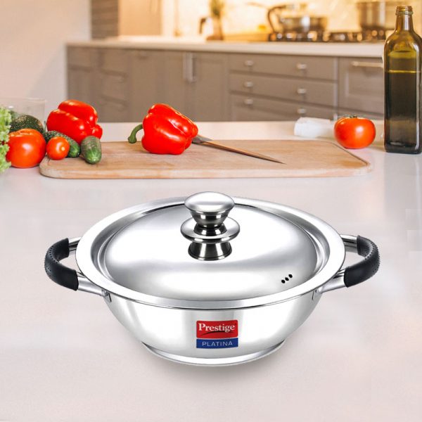 Prestige Platina Induction Base Non-Stick Stainless SS Kadai 220mm