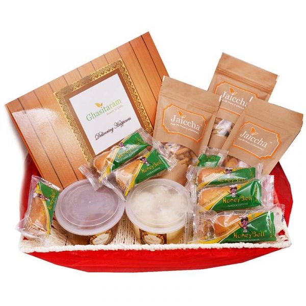 Red Net Holi Gift Basket