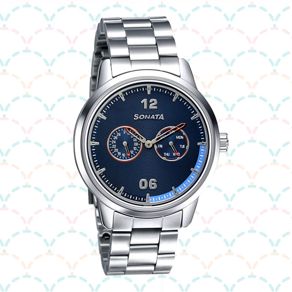 Sonata Blue Dial Versatyle Metal Strap Watch