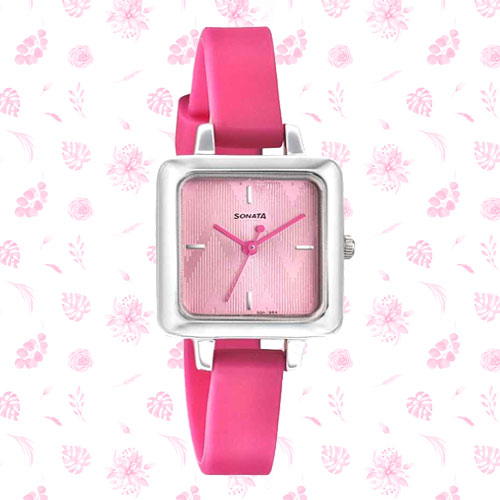 Sonata Splash Analog Pink Watch