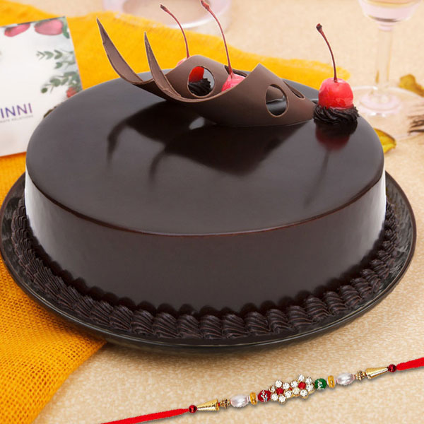 Chocolate Truffle Cake with Rakhi Express Delivery