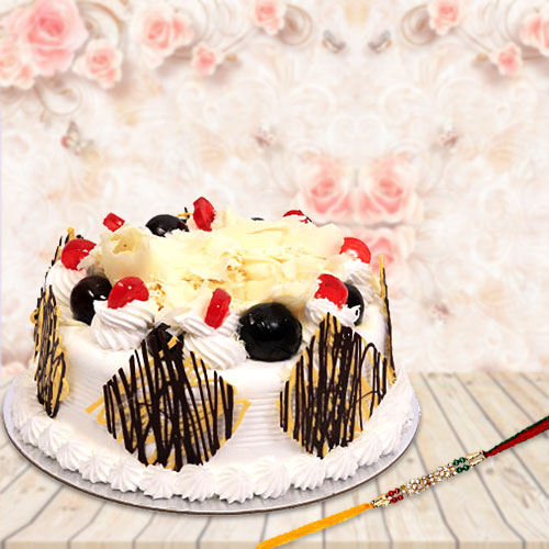 White Forest Cake with Rakhi