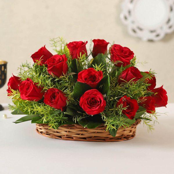 Delicate Elegance Roses Basket