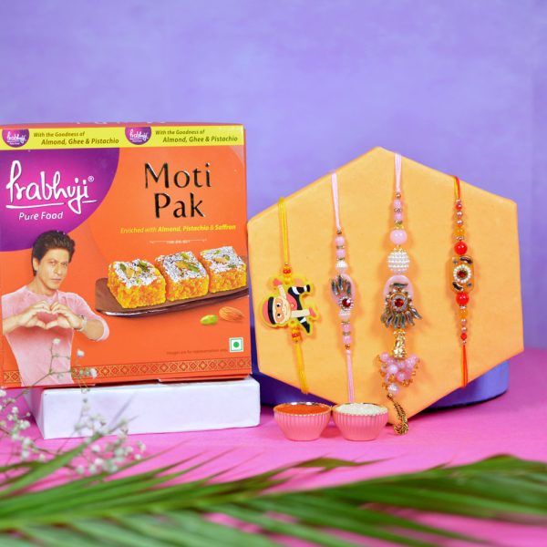 Set of 4 Exquisite Rakhi Hamper