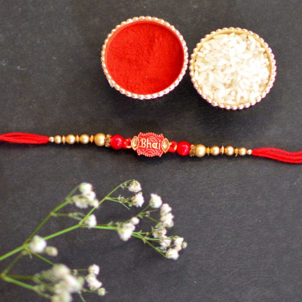 Mere Pyara BHAI Red Beaded Rakhi